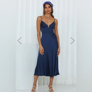 Hello Molly Private Kiss Midi Dress Navy